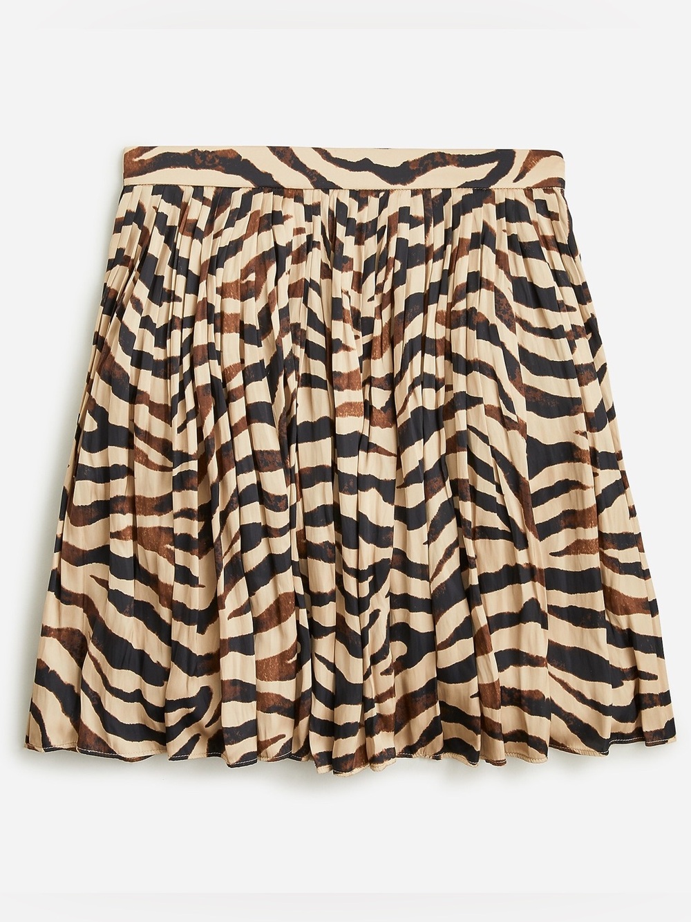 J. Crew Featherweight Satin Mini Skirt In Zebra Stripe